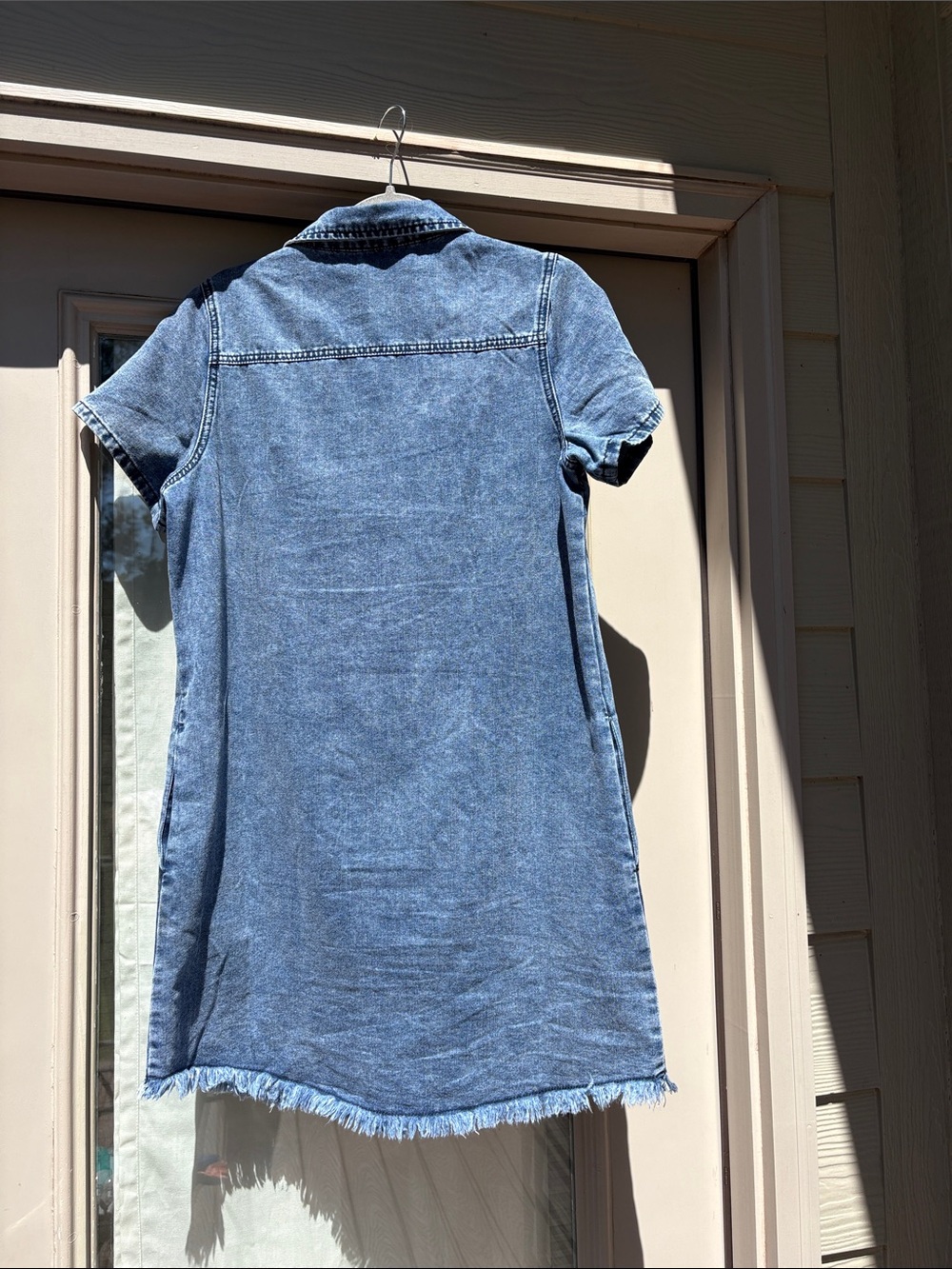 Denim Button-Front SS Dress - Med - Picture 3 of 8